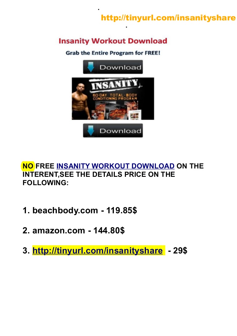Insanity 60 Day Workout Free Download