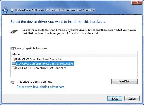 Ohci compliant ieee 1394 host controller driver xp download